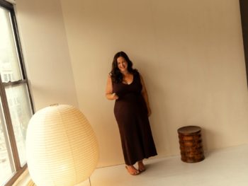 TIBI のドレスと JIL SANDER のシューズ